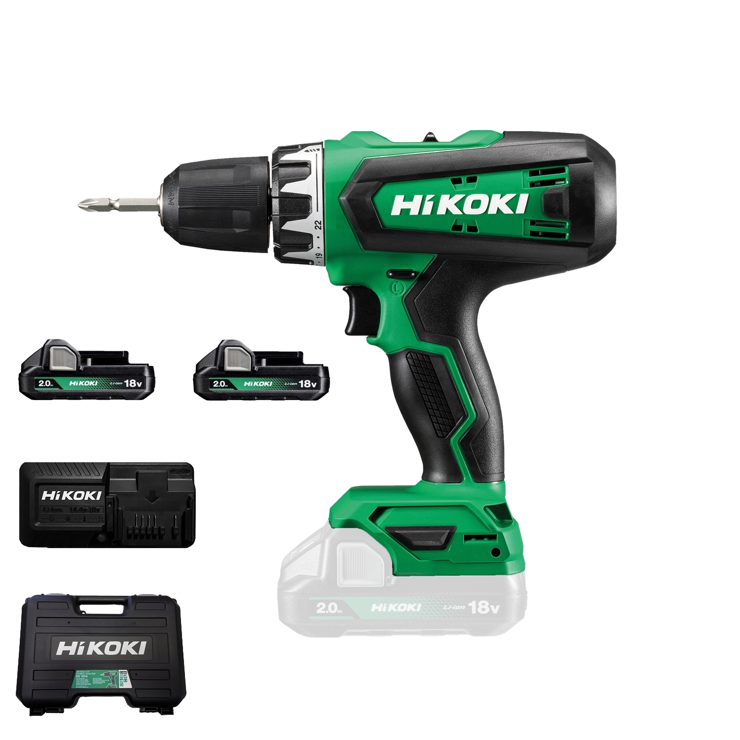 Akku-Bohrschrauber HiKOKI DS18DF 2,0AH KOFFER