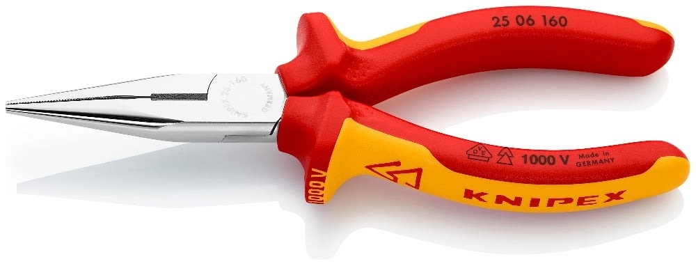 KNIPEX VDE-Flachrundzange mit Schneide 160mm