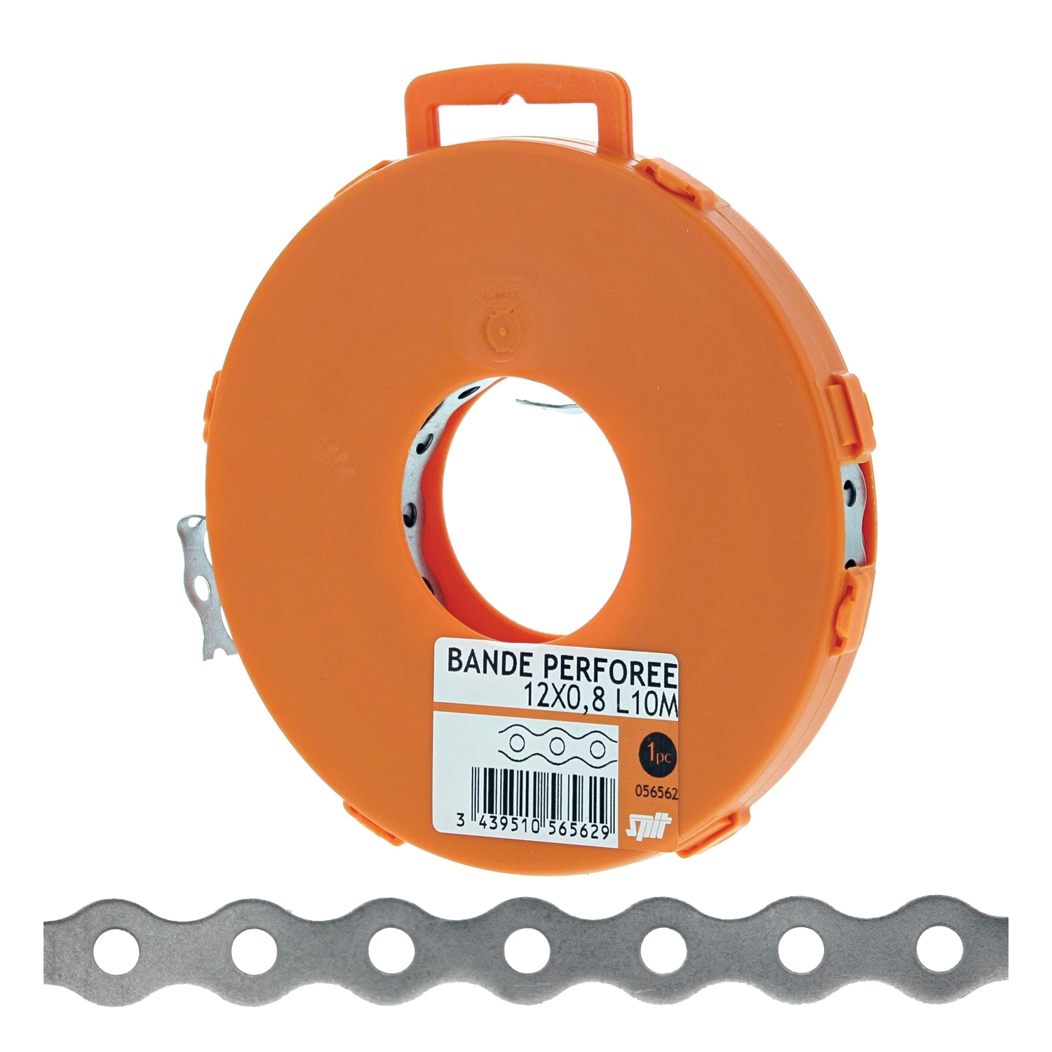 Lochband verzinkt 12mm m. Loch D5mm (10 Meter)