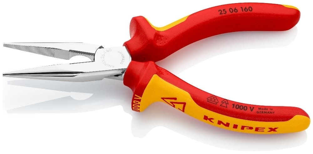 KNIPEX VDE-Flachrundzange mit Schneide 160mm