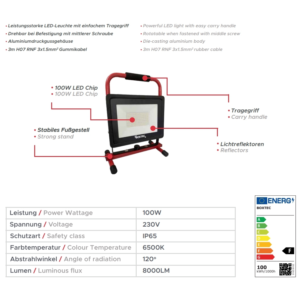 LED-Strahler IP65 PRO-LINE FIXSTAND 100W