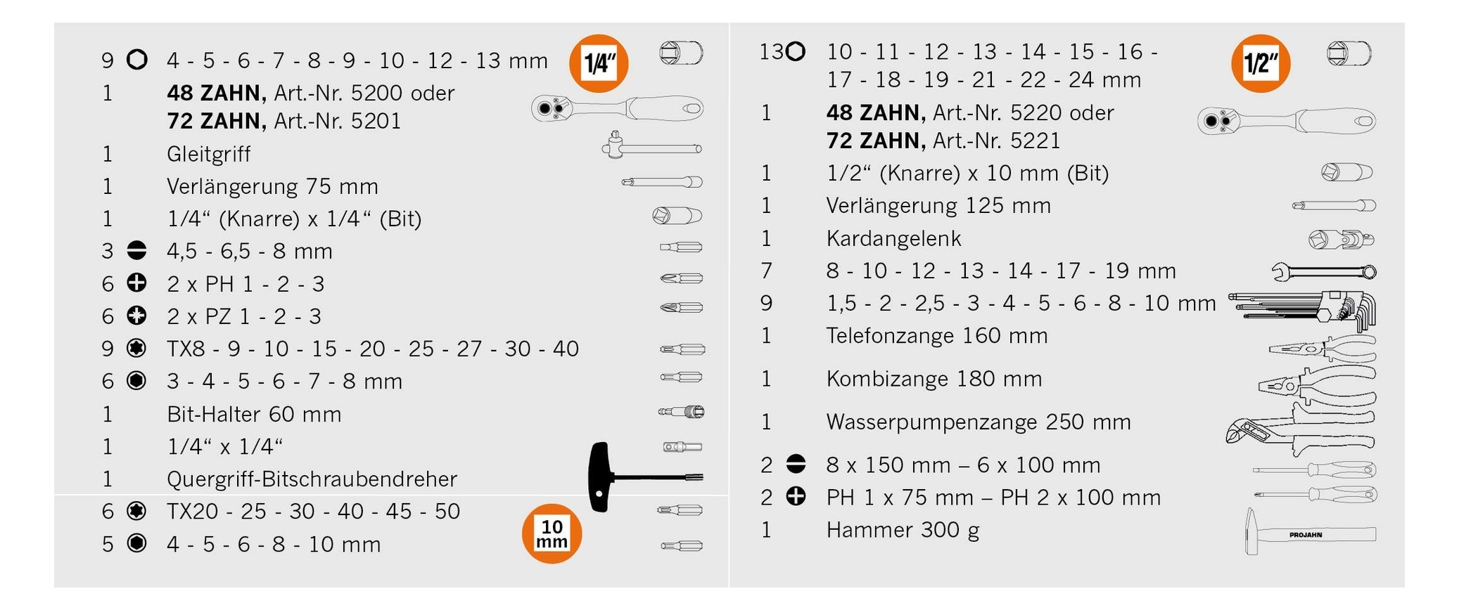 PROJAHN Universal Werkzeugkoffer 98-tlg.
