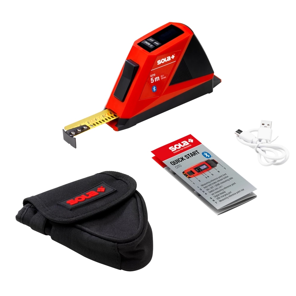 Digitales Rollbandmaß SOLA CITO inkl. Tasche