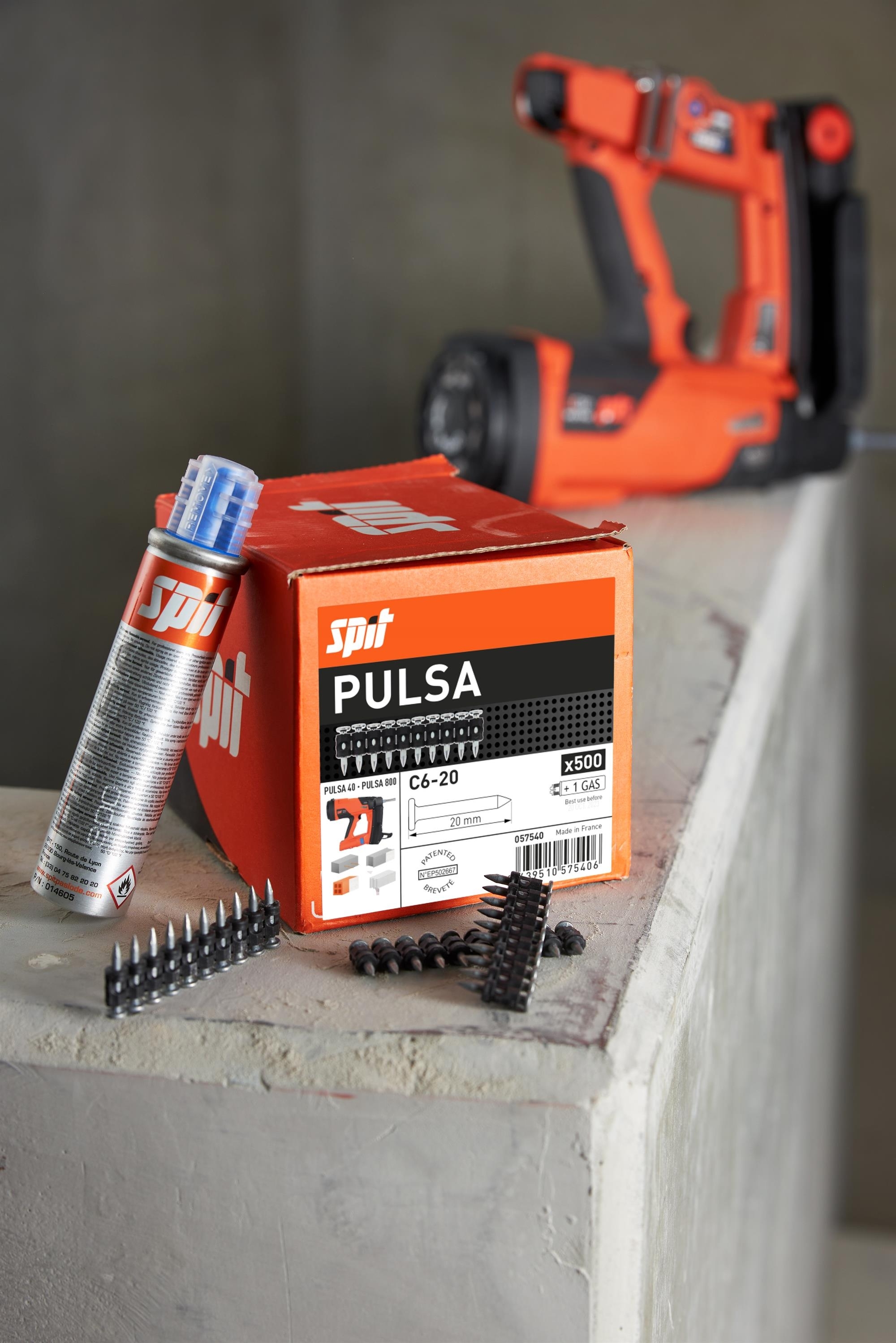 SPIT PULSA 27/40/65/800 Nägel C6-20 + Gas / VE500