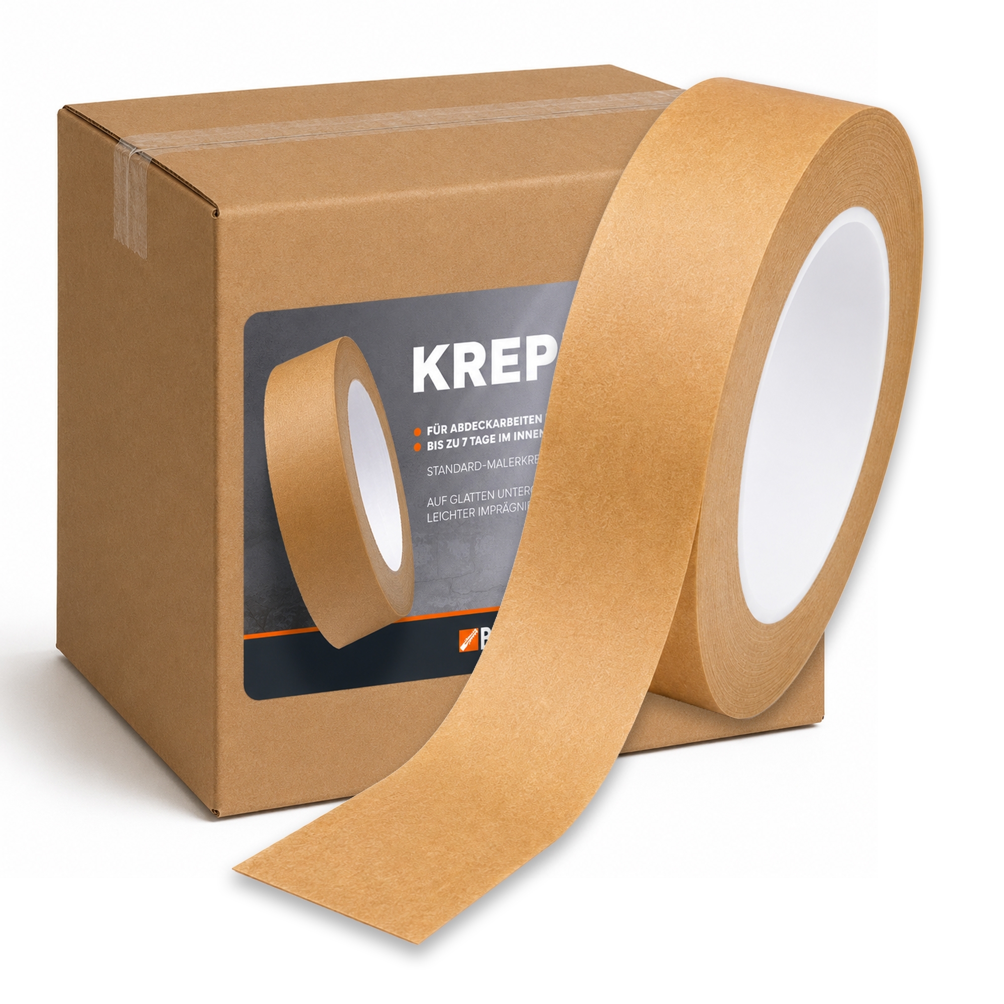 Kreppband Standard braun 29 -48 mm breit 50m Rolle