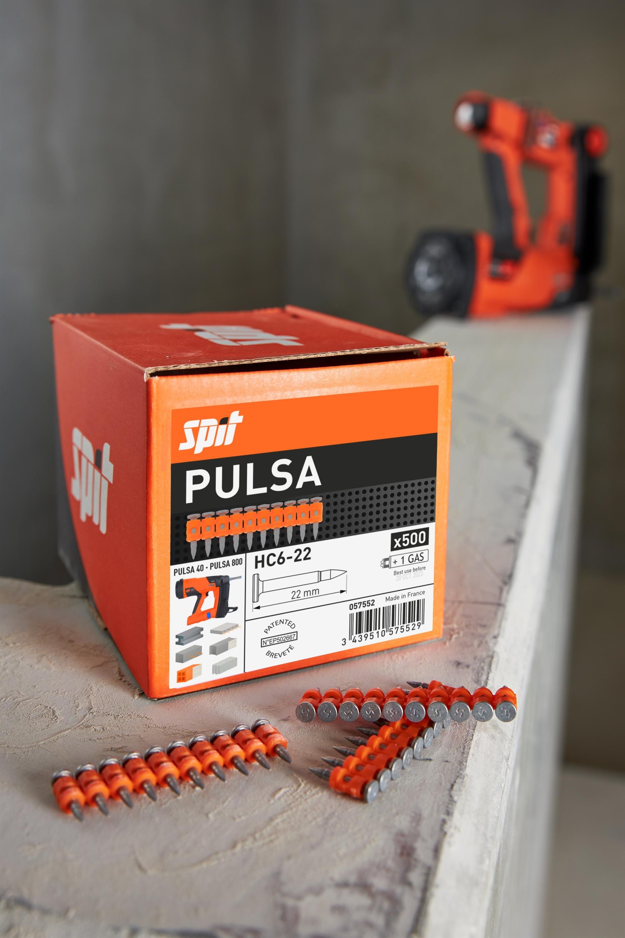 SPIT PULSA 27/40/65/800 Nägel HC6-15 + Gas / VE500
