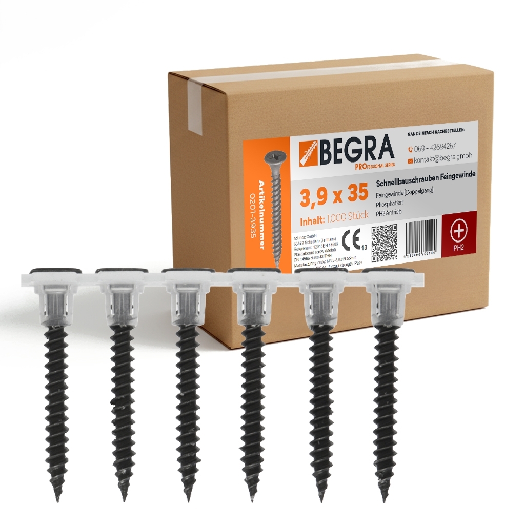 Gipsplattenschraube mag. 3,9 x 25 PH2 (1.000 Stk.)