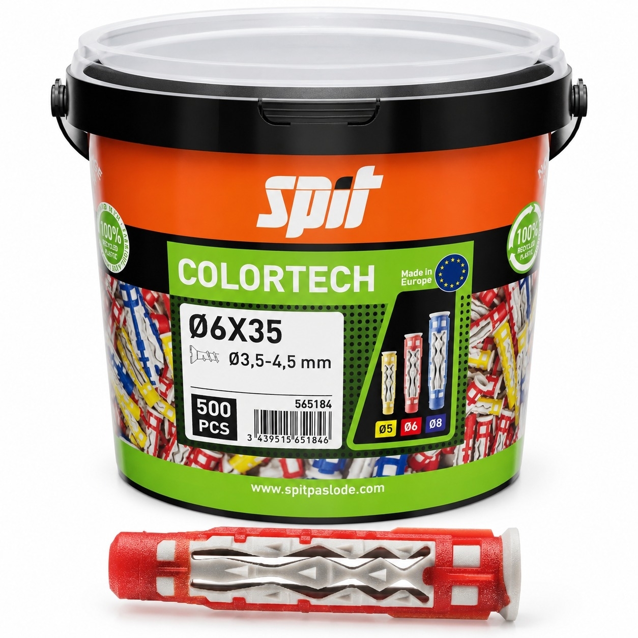 Universaldübel COLORTECH 6 x 35mm VE500