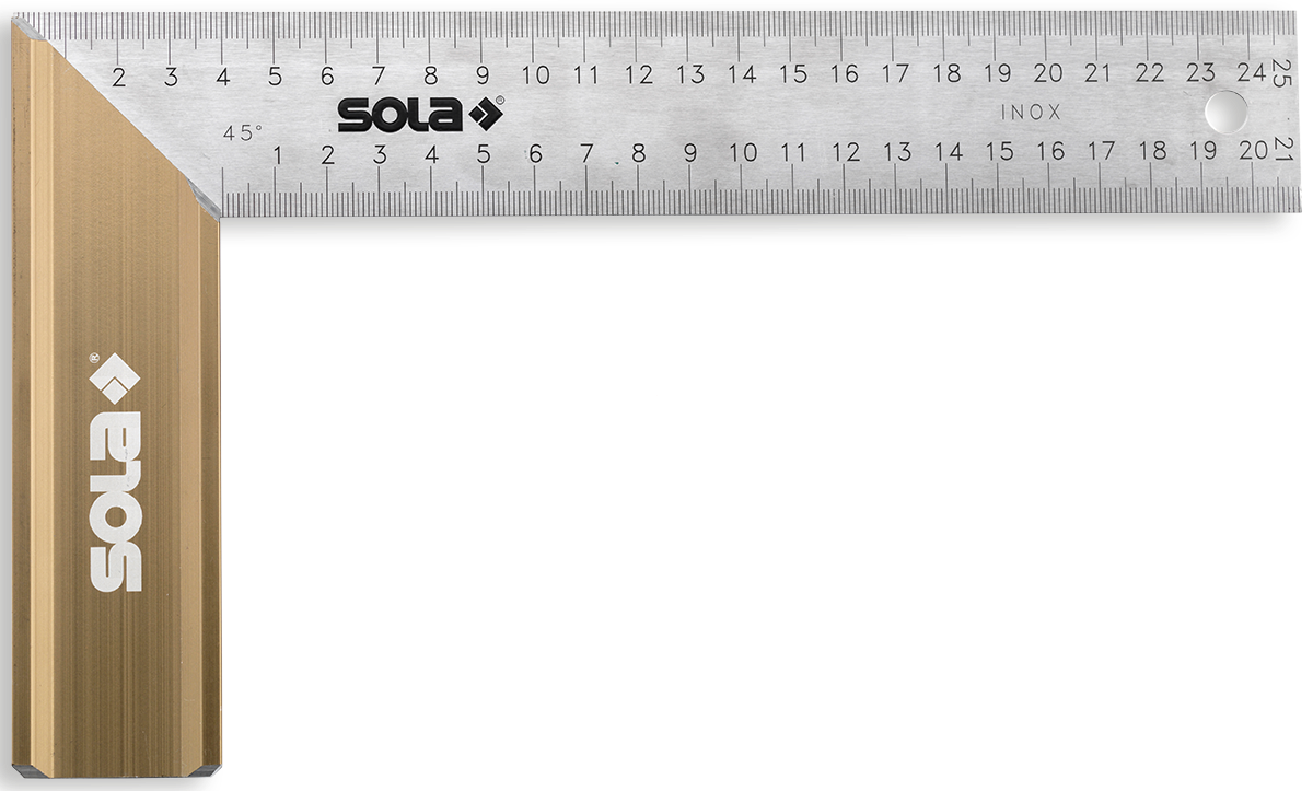 SOLA Schreinerwinkel Alugrau, rostfrei 250 x 145mm