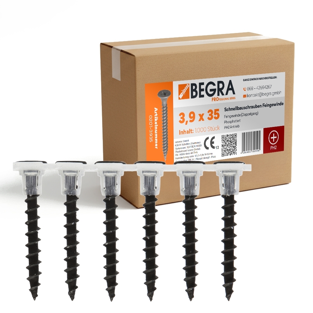 Gipsplattenschraube mag. 3,9 x 25 PH2 (1.000 Stk.)